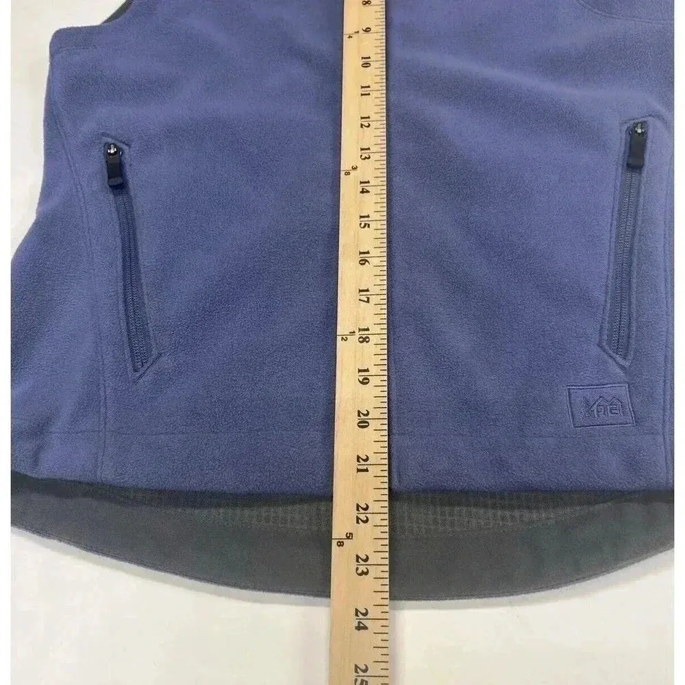 REI Womens Small Fleece Vest Blue/Gray Hiking Outdoor Blue - Image 9
