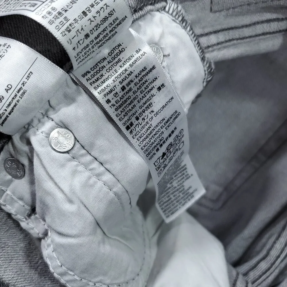 Levi's Premium Wedgie Straight Fit Jeans Gray Stretch Size 26 x 28 High Rise - Image 6