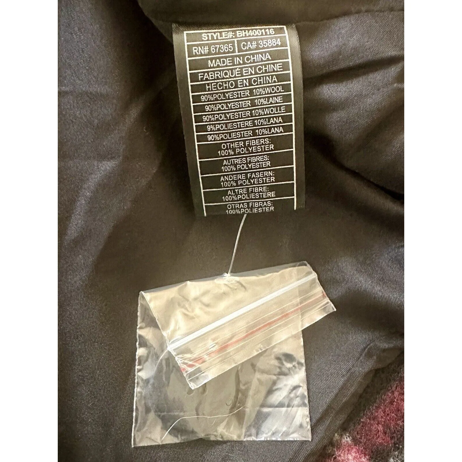 BB Dakota Hewes Black Plaid Flare Sleeve Wool Blend Coat Size S EUC!!! - Image 5