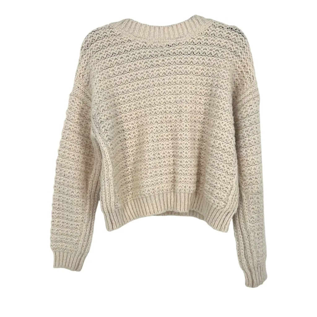 Gentle Fawn Chunky V-Neck Sweater Cream Size XS - Image 5