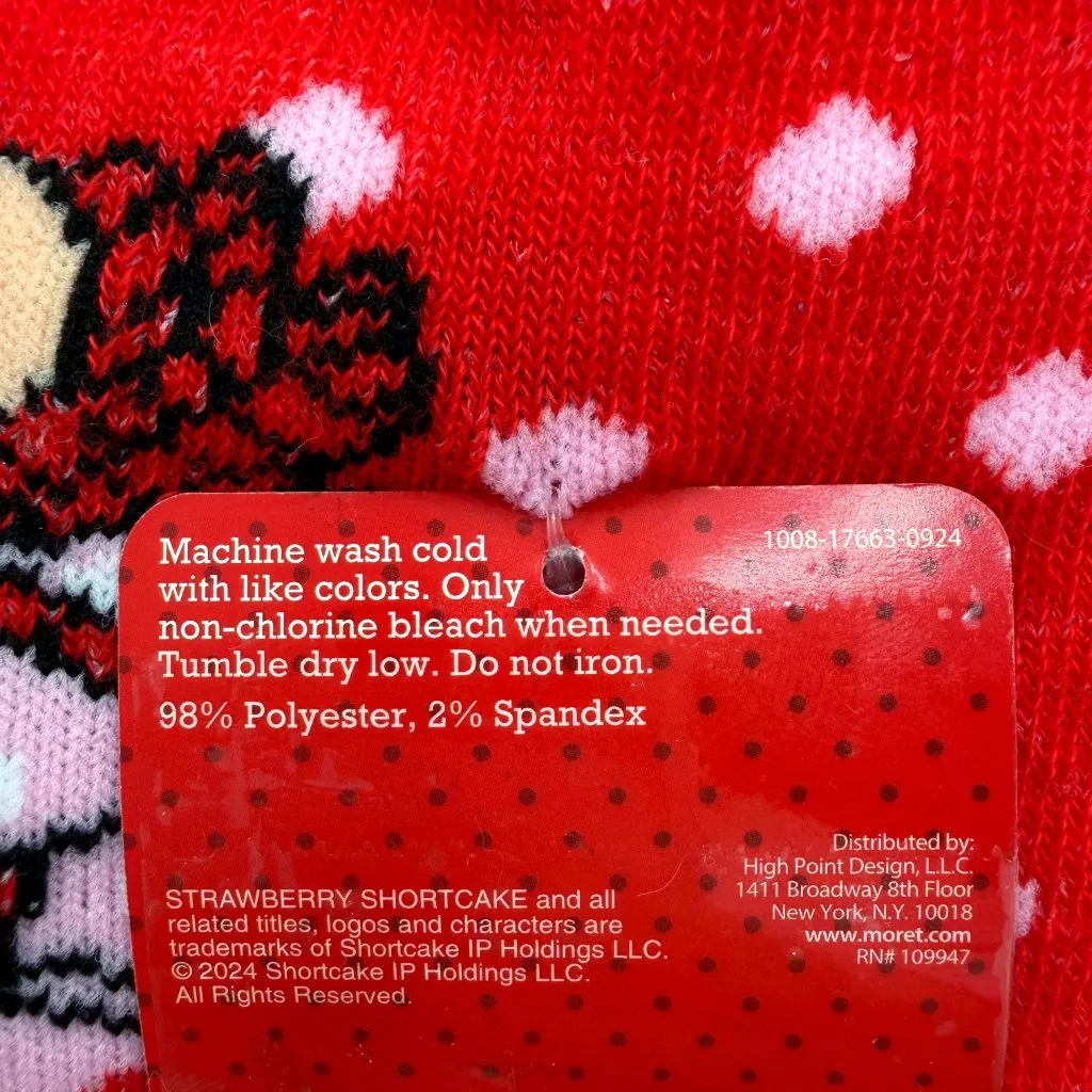 Strawberry Shortcake Womens No Show Socks Pink Red Fun Cute Gift 5 Pairs - Image 8