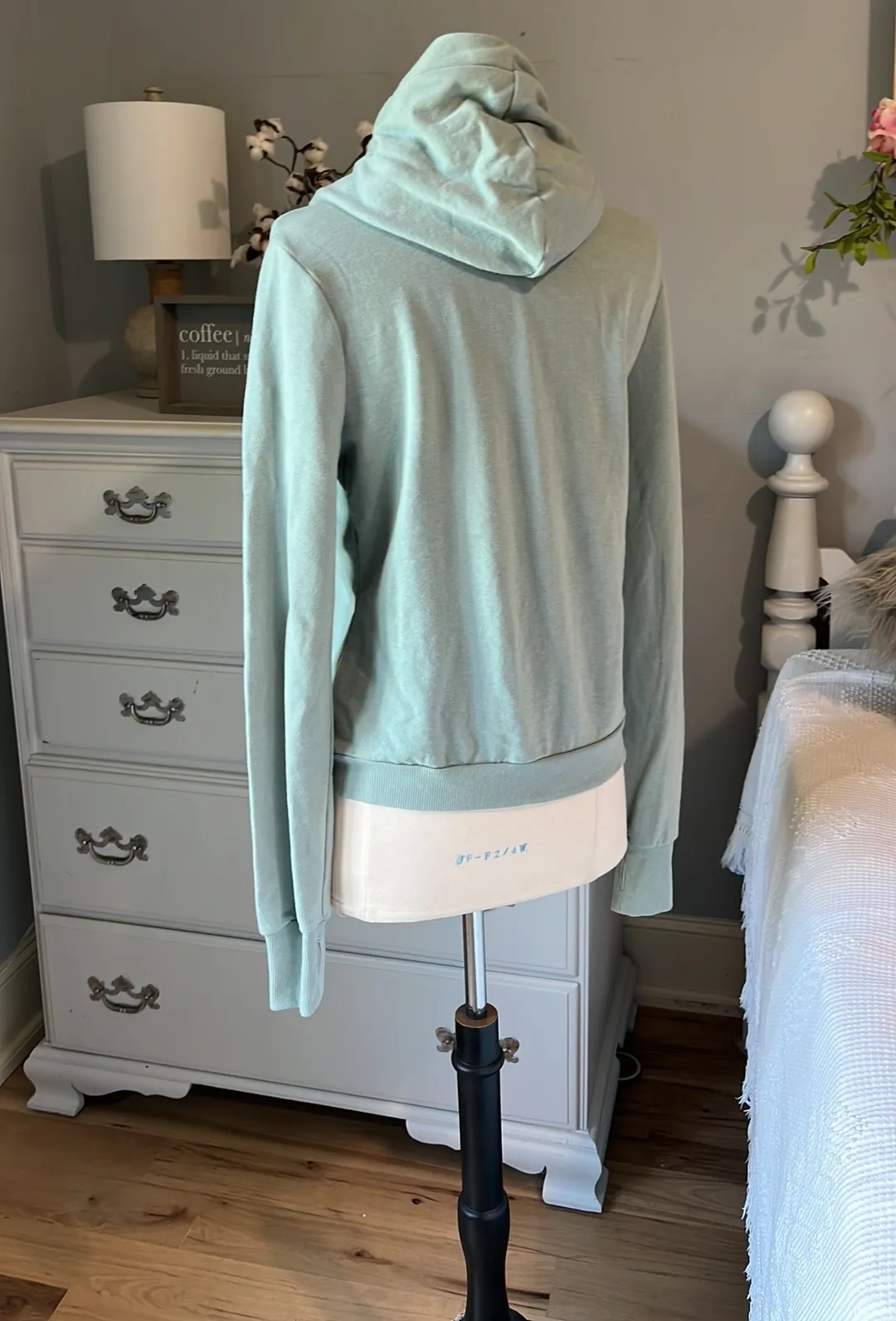 Sweatshirt Soft Shop Mask Hoodie Light Teal Womens Medium New Cotton - Image 4
