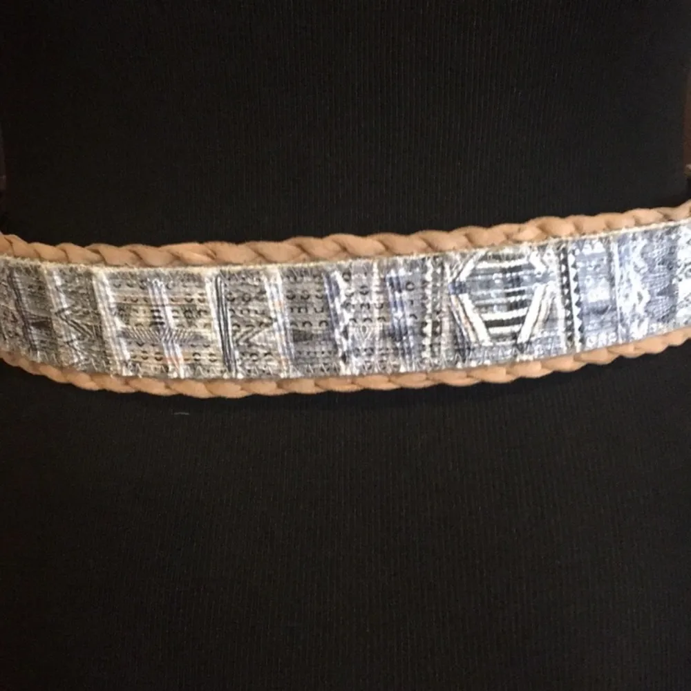 Cloth Belt Blue, White, Tan - Image 3