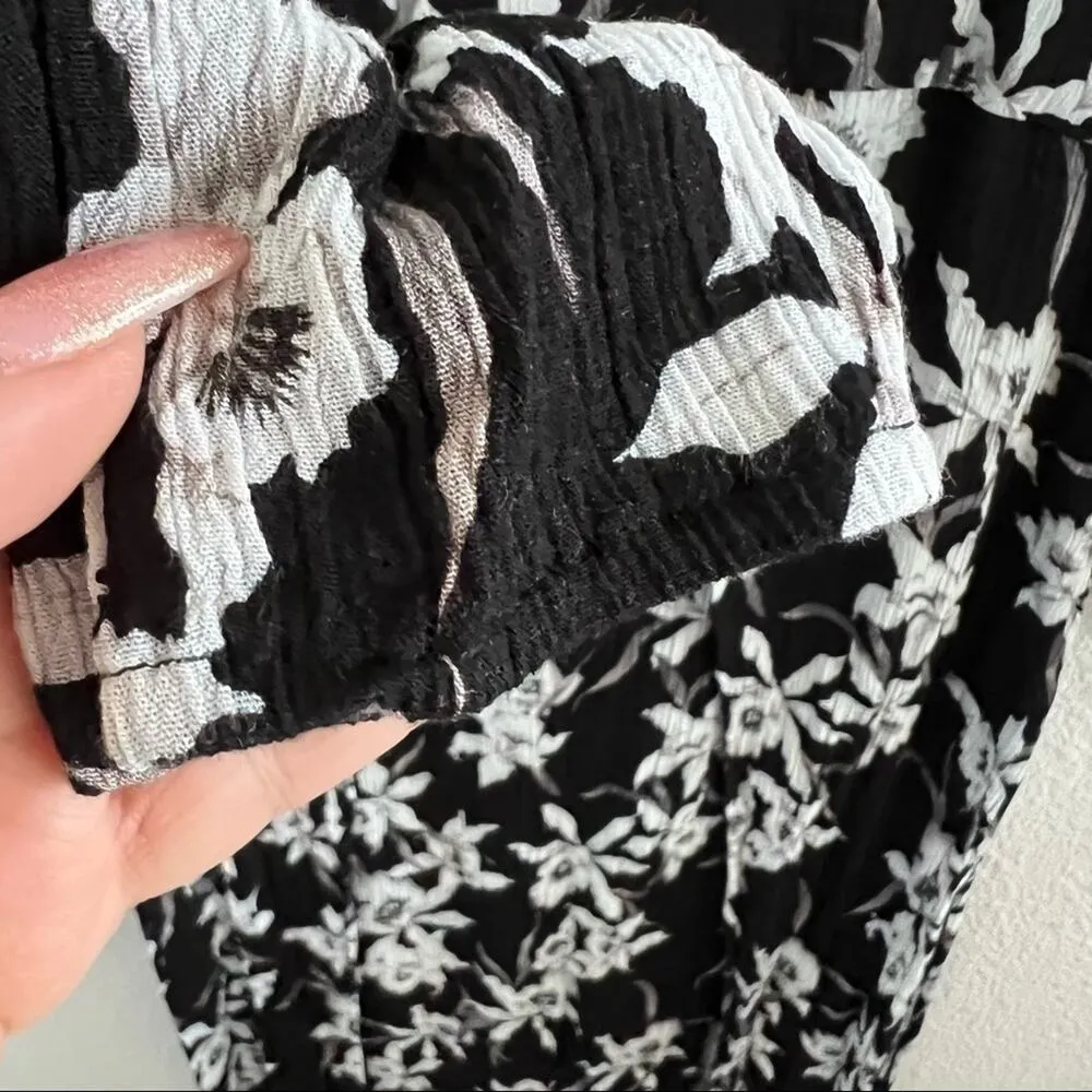 Anthropologie Lost in Lunar Dark Floral High Slit Maxi Dress US 8 Black - Image 13