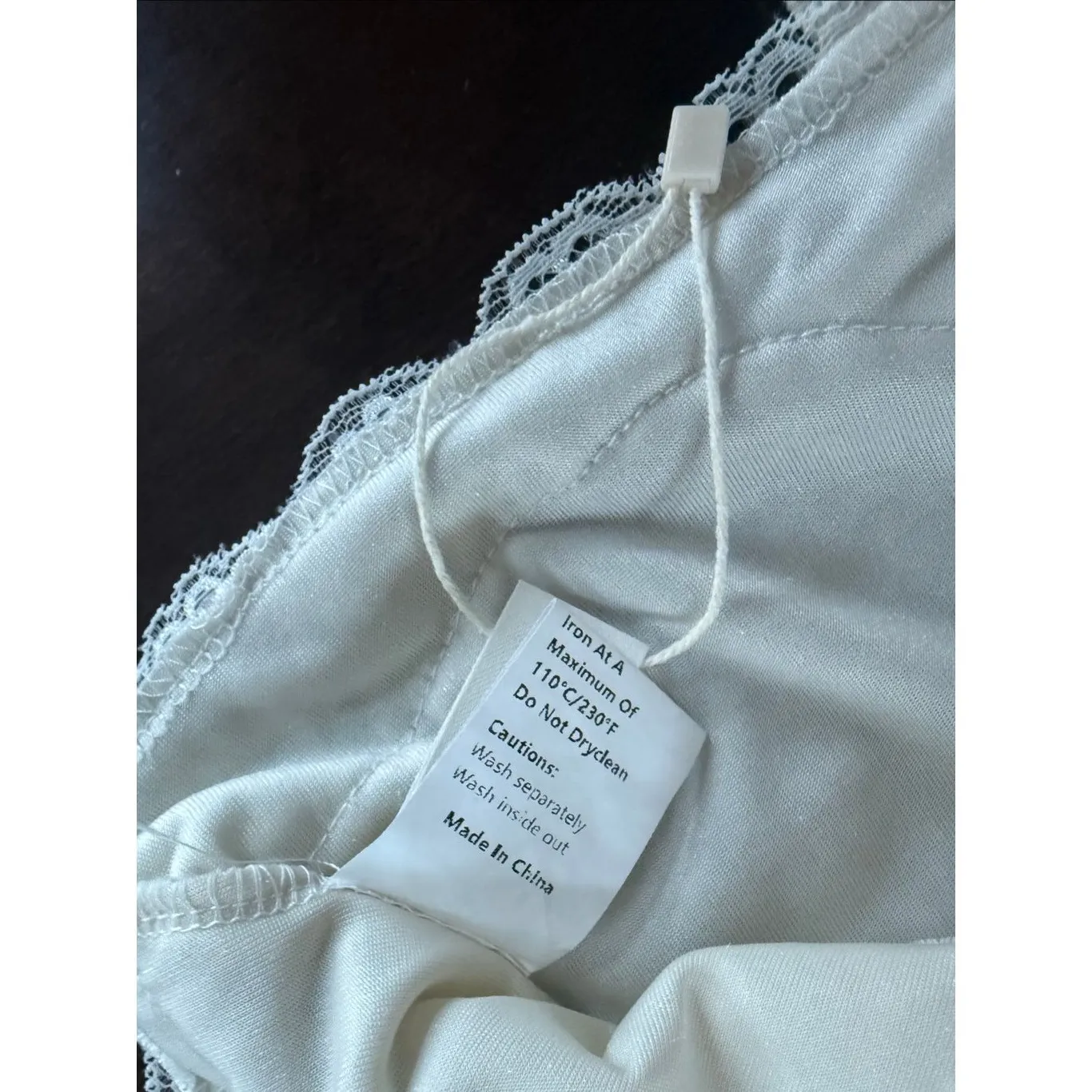 NWOT Commense Crushed Velvet Lace Ivory Cami Tank Top M White Size M - Image 7