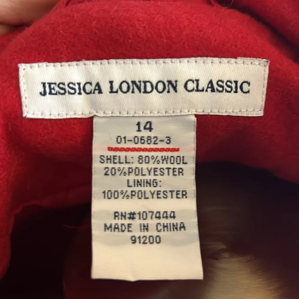 Jessica London Red Wool Coat 14 - Image 4