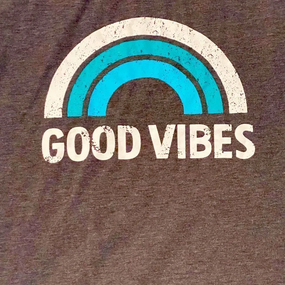 Leo Rosi Graphic Good Vibes Rainbow Tank Brown Size M - Image 3