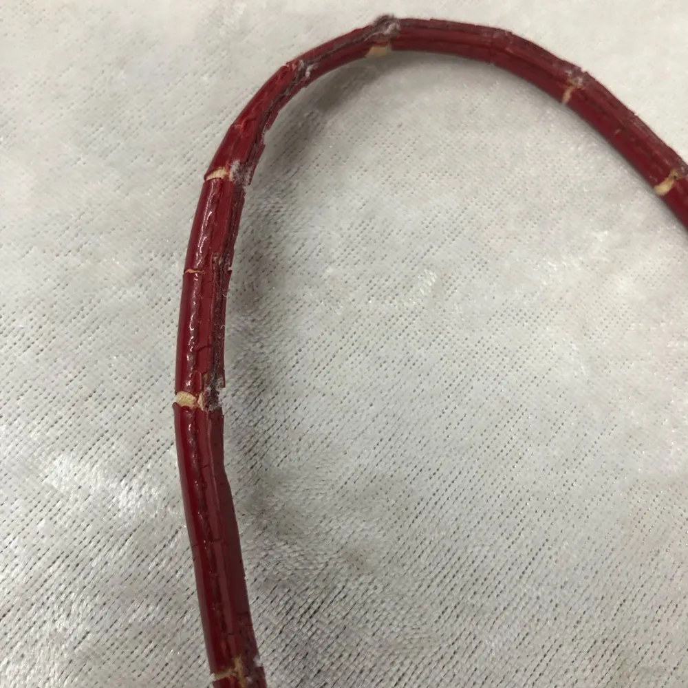 Coach Poppy red gloss quilted patent leather wristlet coin wallet FLAWED - Image 11