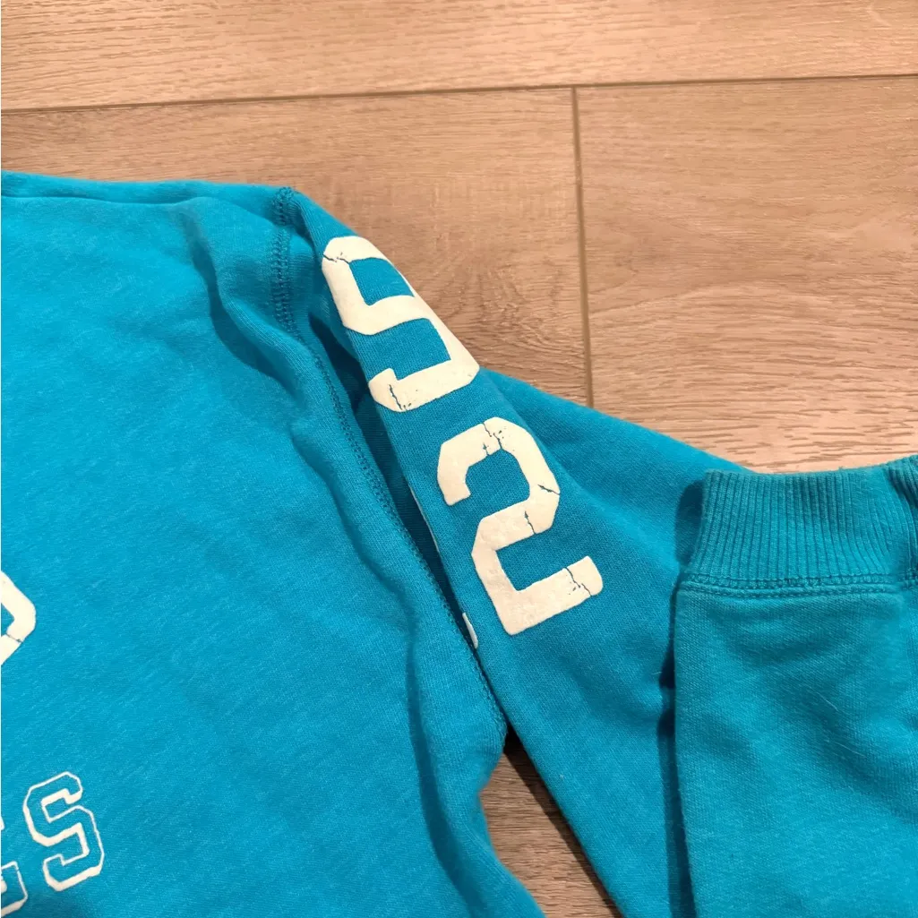 Hollister Y2K Puff Letter Blue Long Sleeve Crewneck SweatShirt - Image 2