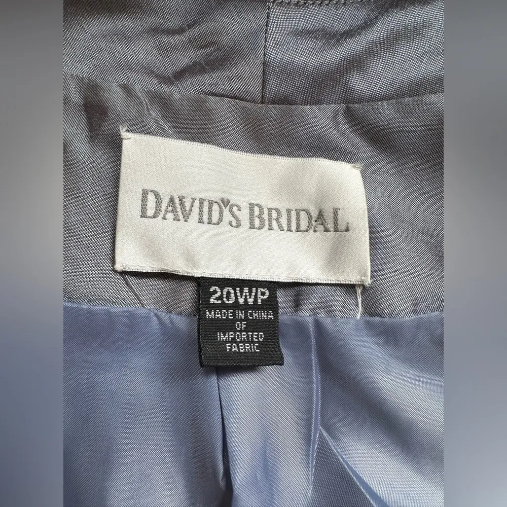 David’s Bridal Sheer Metallic Blue And Pink Sequence Dress/Jacket Set SZ 20WP - Image 14