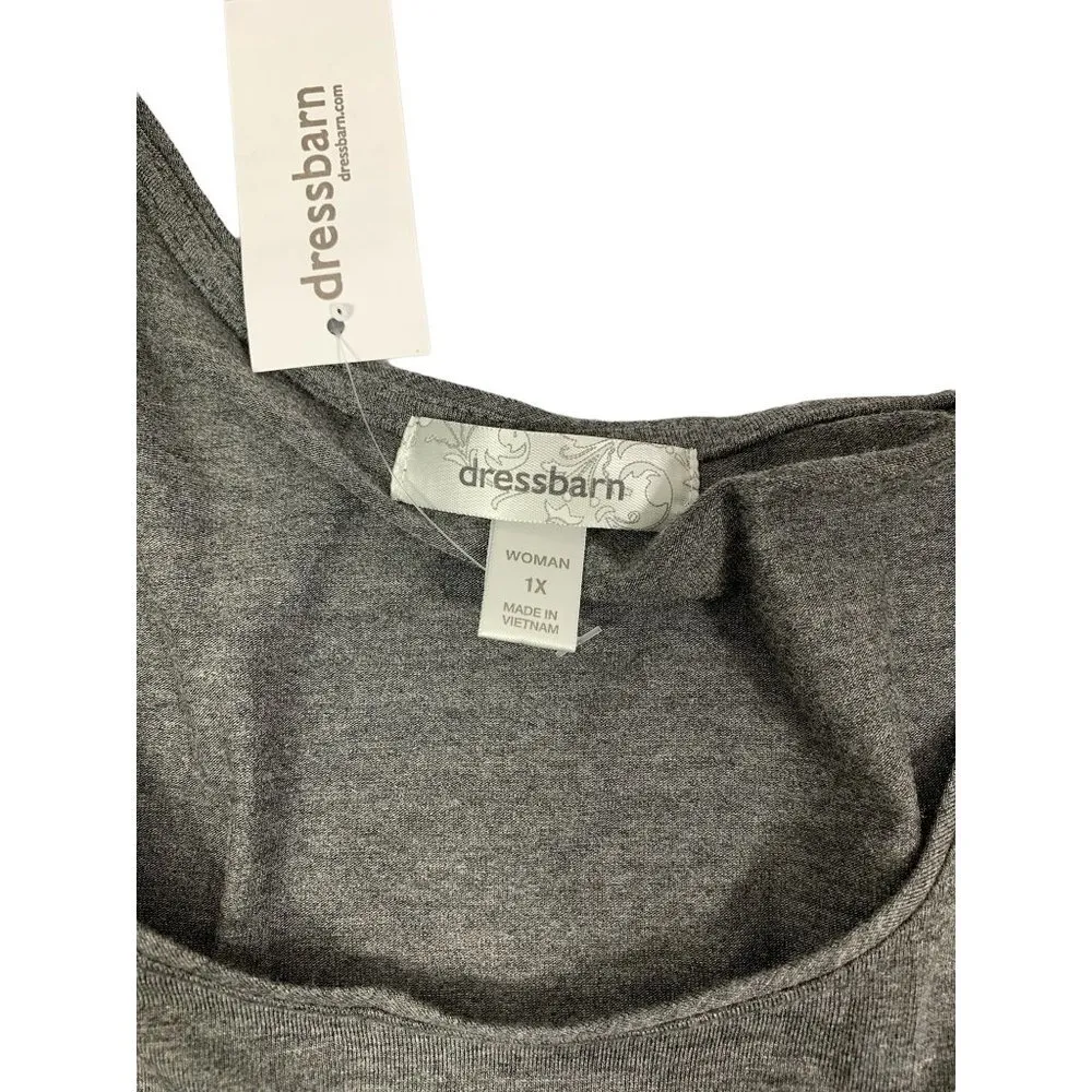 Dressbarn Women's Grey Sparkle Lightweight Top - Image 3