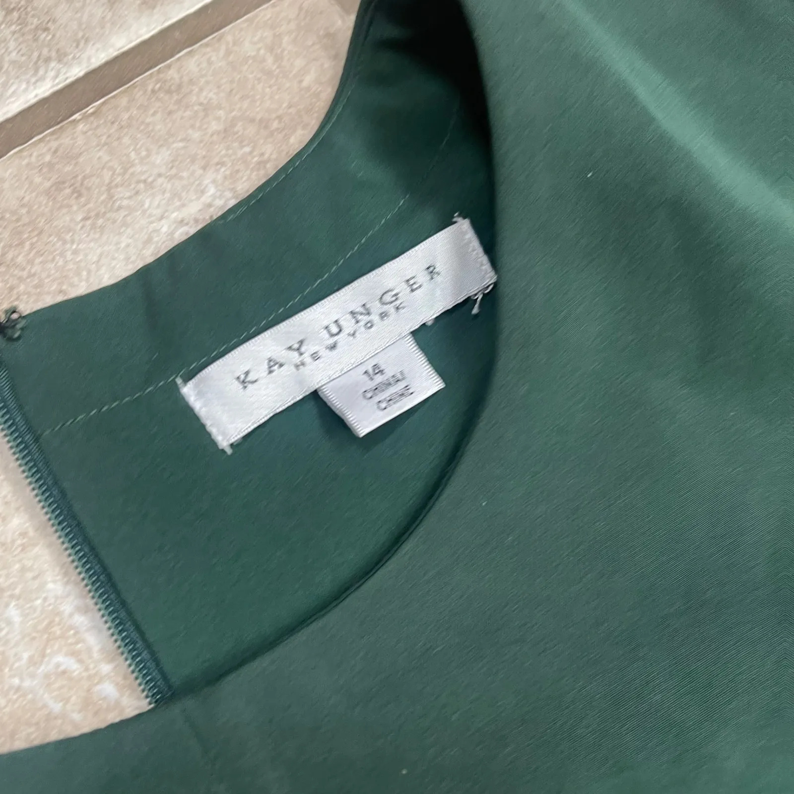 NWT NEW Kay Unger Davina Romper walk thru jumpsuit dress geek size 14 formal Green - Image 5