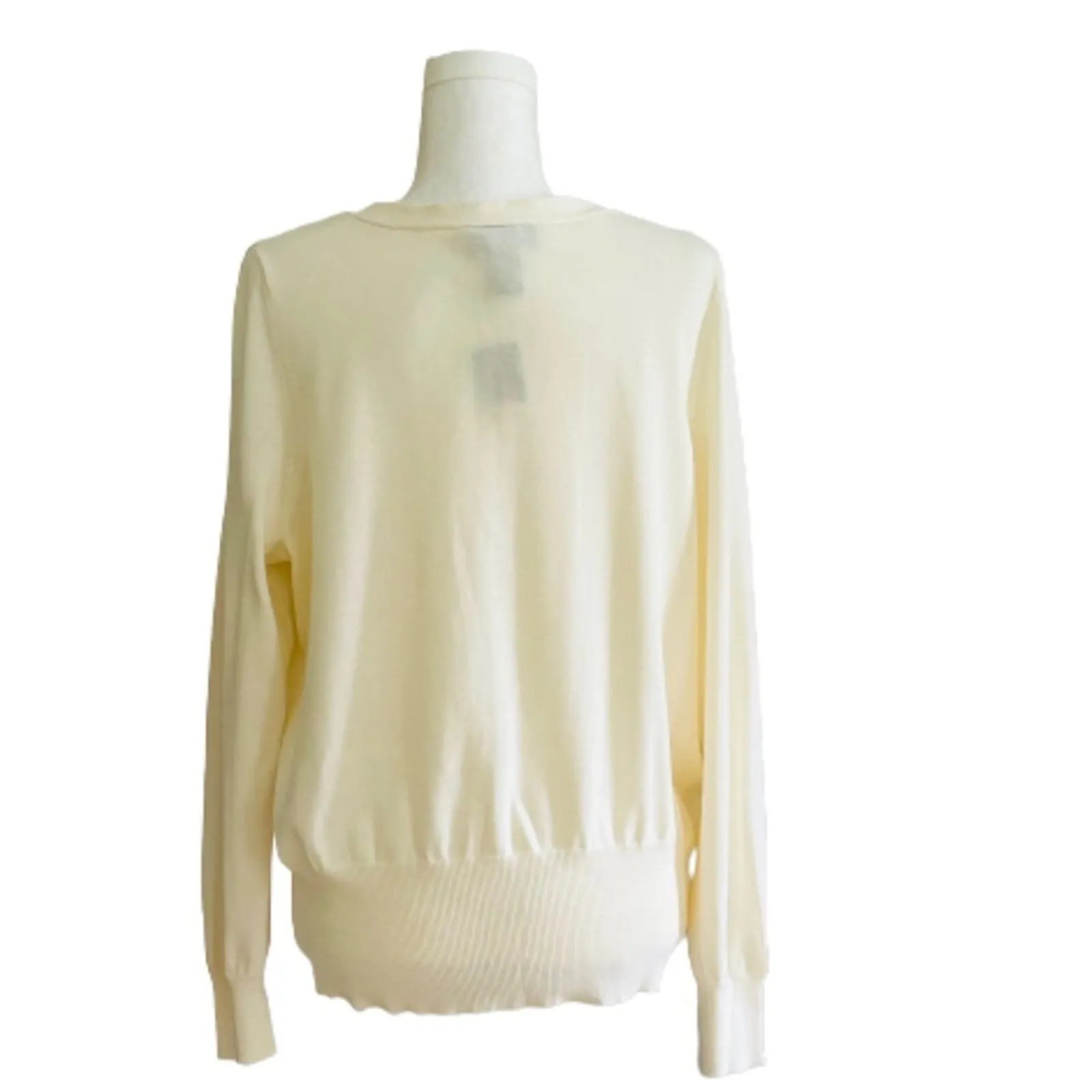 Lane Bryant Cardigan Sweater Cream Cotton Pockets Button Front Size 14/16 XL NEW - Image 5