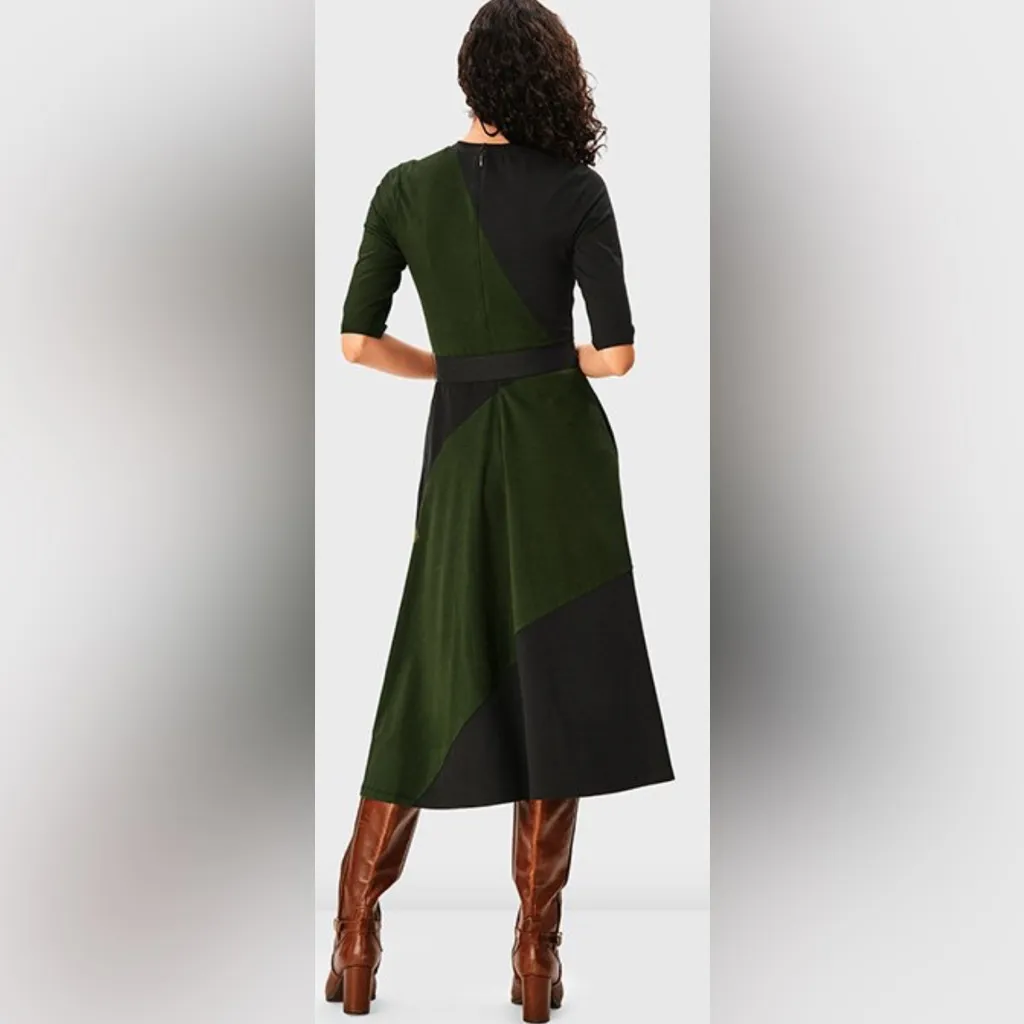 eshakti Colorblock Cotton Jersey Dress - Image 2