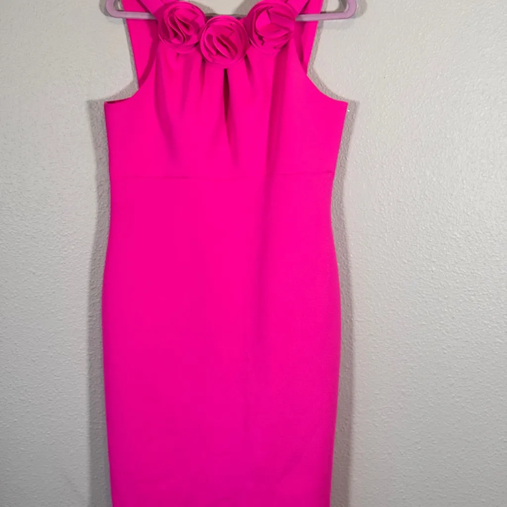 Jason Wu Hot Pink Ruffled Mini Sheath Dress Womens L Quiet Luxury Formal Classic - Image 11