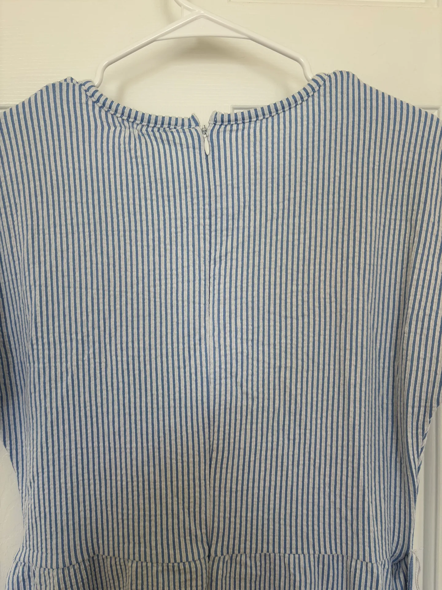 Michael by  blue and white striped dress with front tie - Image 10