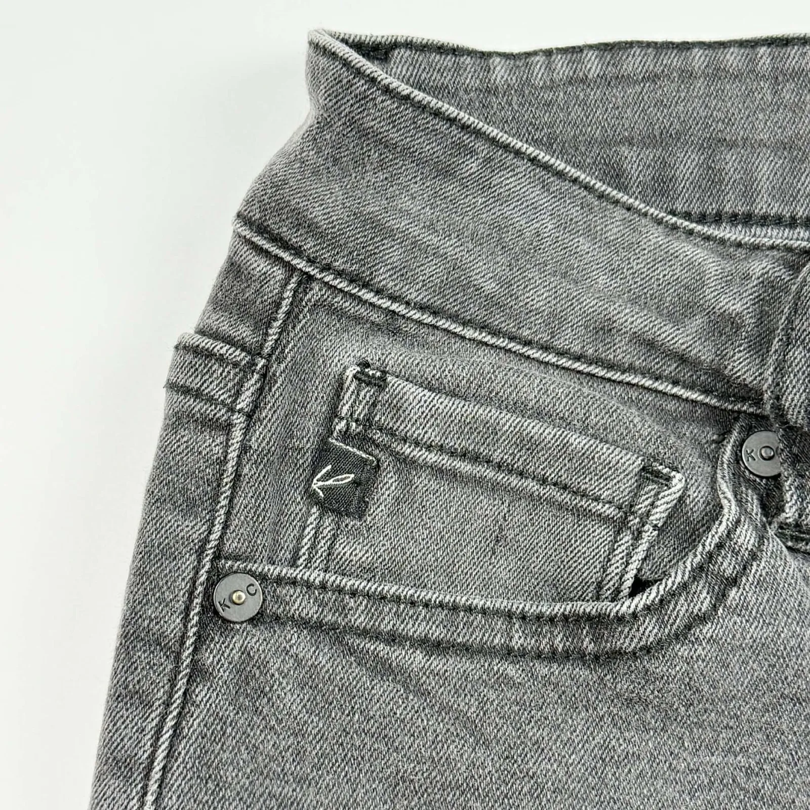 KanCan Women's 1/24 High Rise Skinny Jeans Gray Wash Button Fly Stretch Denim - Image 5