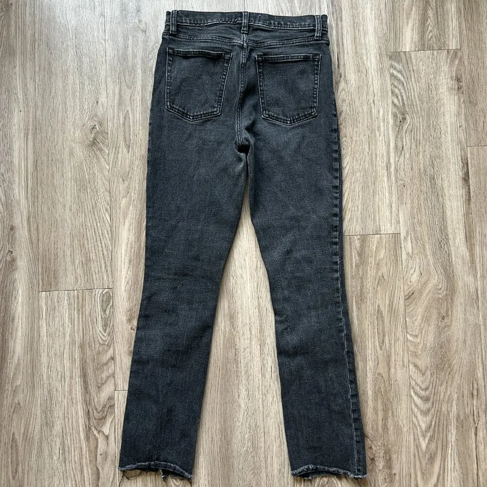 Abercrombie & Fitch Skinny High Rise Split Hem Jeans Dark Gray Black Size 4/27 - Image 7