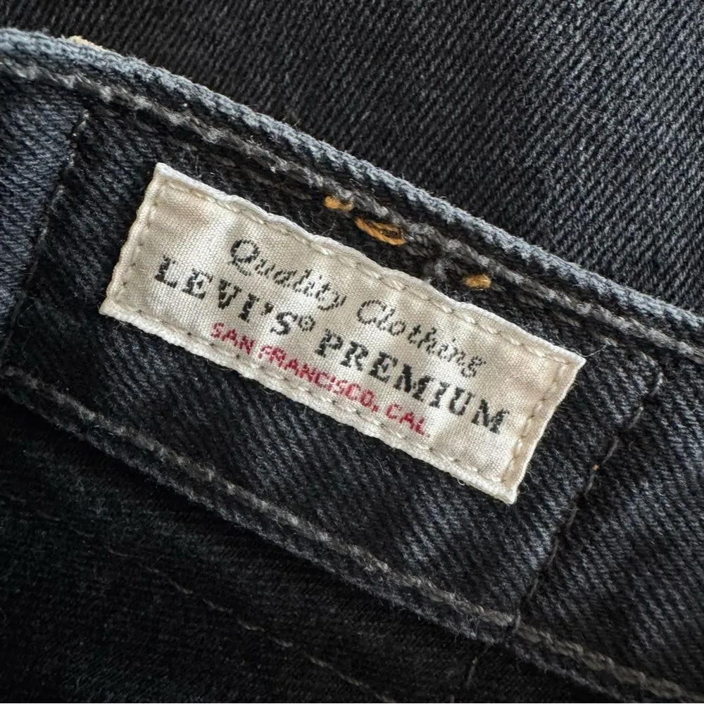 LEVI’S 501 Wise Up Black High Rise Original Denim Jeans Shorts Distressed Sz 26 - Image 13