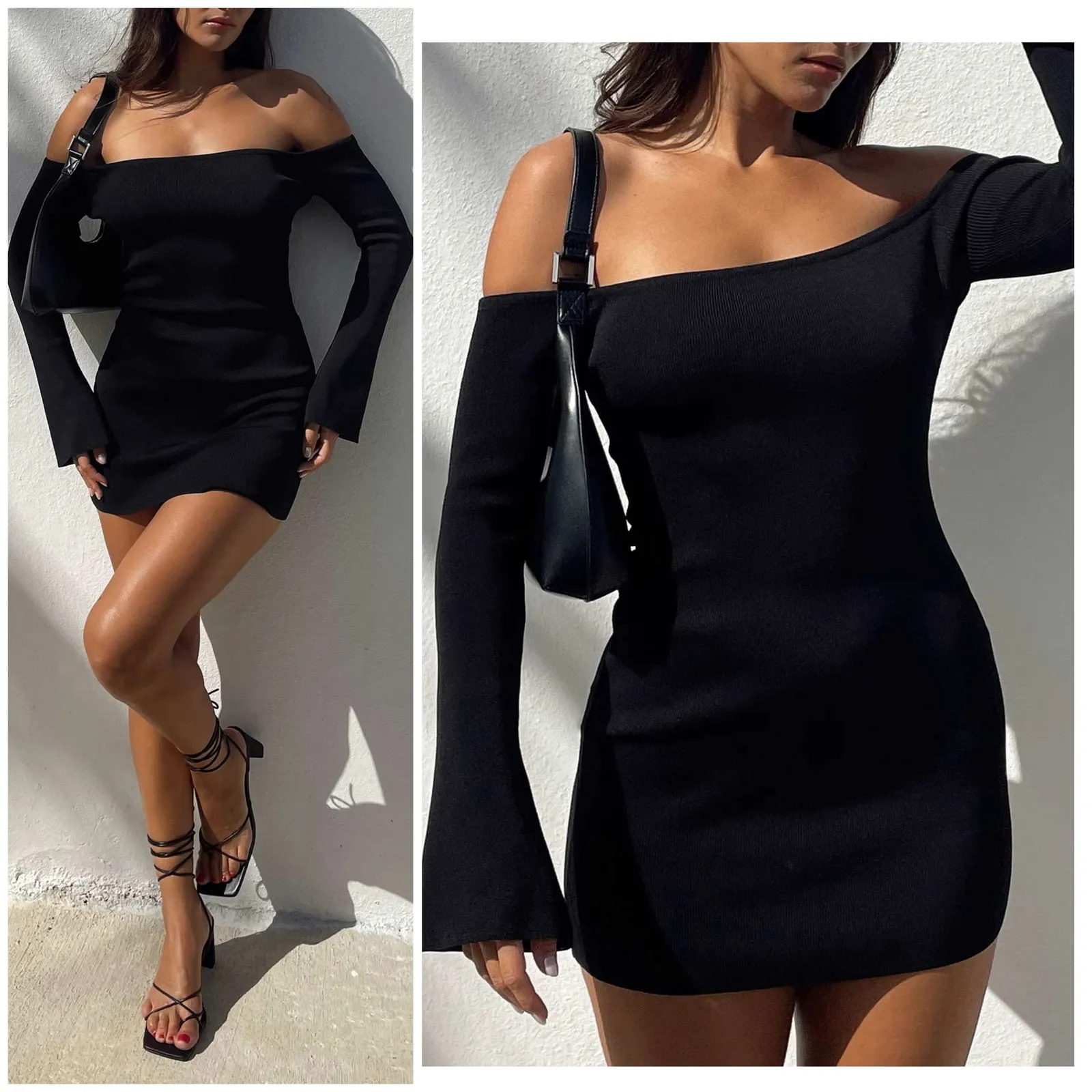 Princess Polly Parisa Long Sleeve Mini Dress Black Size 8 Stretch Whimsygoth Emo - Image 9