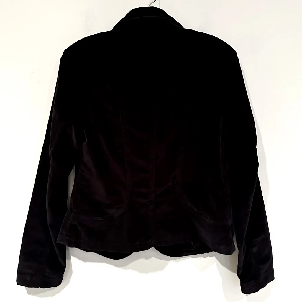 Kikit‎ Jeans Corduroy Blazer Women's Small Black Rhinestone Buttons Career - Image 5