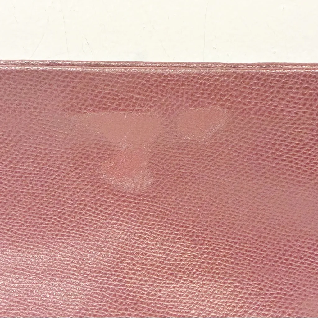 COACH‎ Burgundy Red Crossgrain Leather Large Wristlet Wallet Card Holder - Image 4