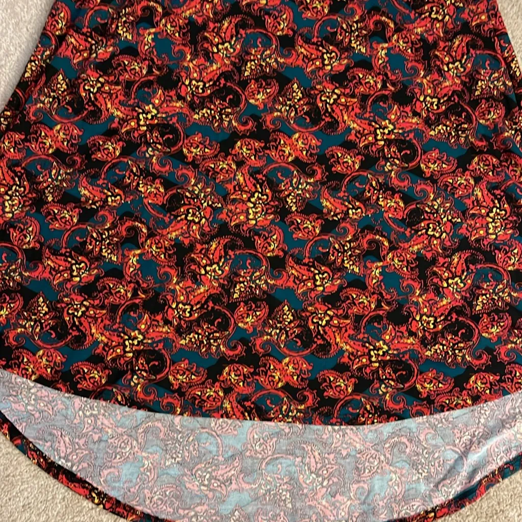 NWT silky & stretchy LulaRoe Carly‎ high-low flowy dress great colors - size XXS - Image 2