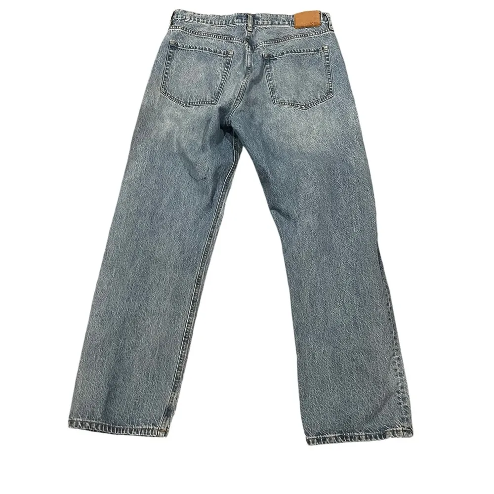 Aeropostale 90s Baggy Button Fly High Rise Ripped Distressed Light Wash Jeans 14 - Image 4