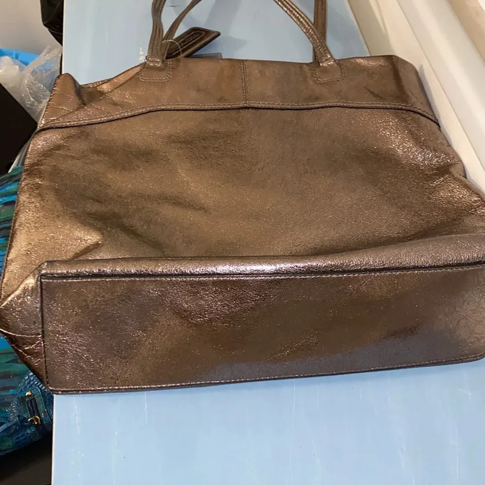 Coach Leather Metallic Tote - Image 7