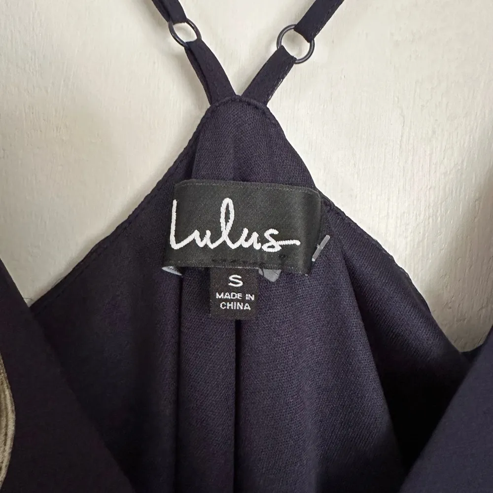 Lulu’s All Mine Navy Blue Floral Print High-Low Slit Wrap Maxi Dress - Image 4