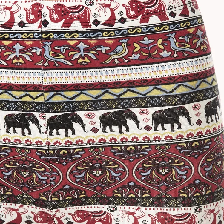 ❤️F21 Red and Black Striped Elephant Print Leggings - Image 7