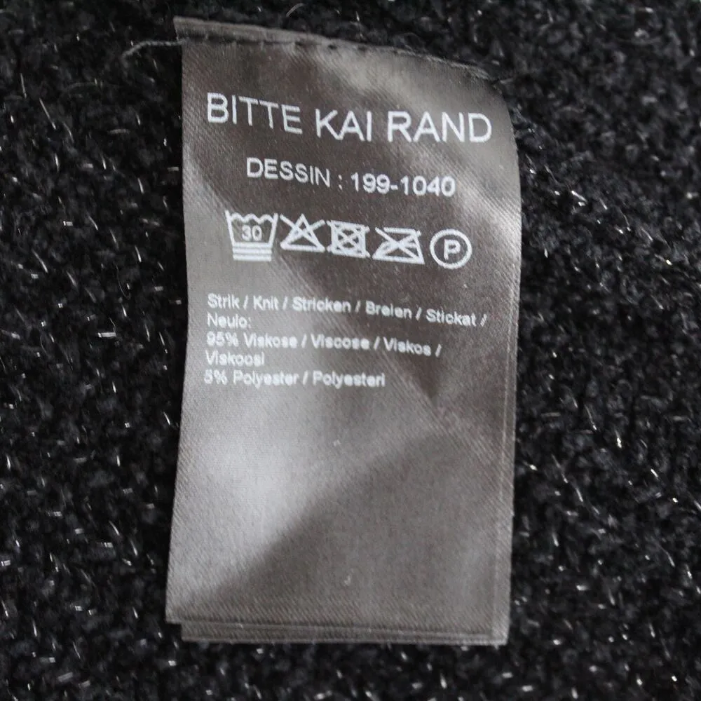 Bitte Kai Rand Shimmer Chenille Mock Neck Sweater Black 3/4 Sleeves Size Medium - Image 7