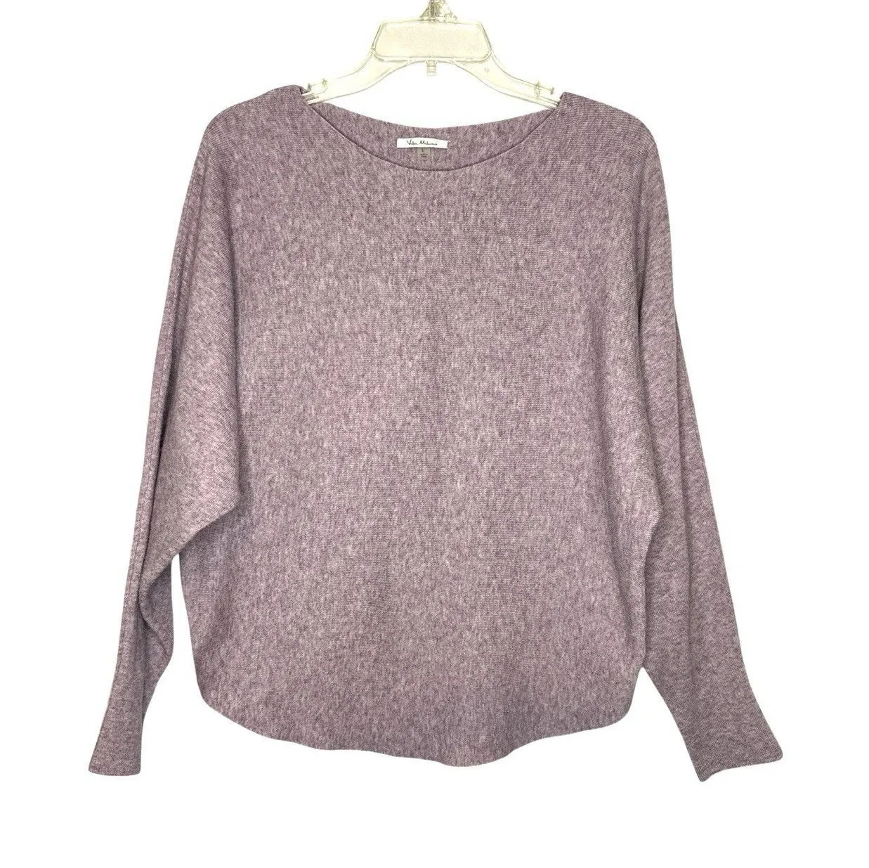 Vila Milano Women’s Purple Heathered Knit Dolman Sleeve Pullover Sweater Large - Image 1