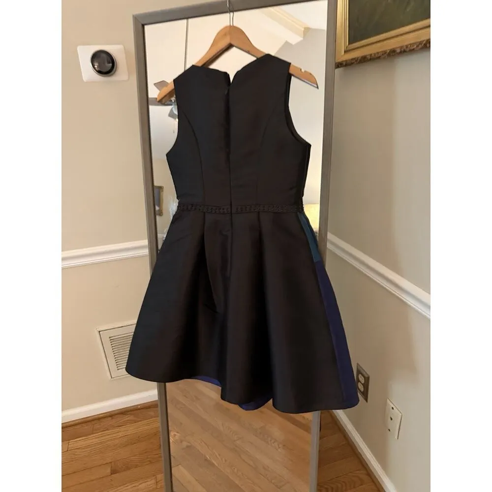 Belle Badgley Mischka Color Block Beaded Cocktail Dress Size 4 - Image 6