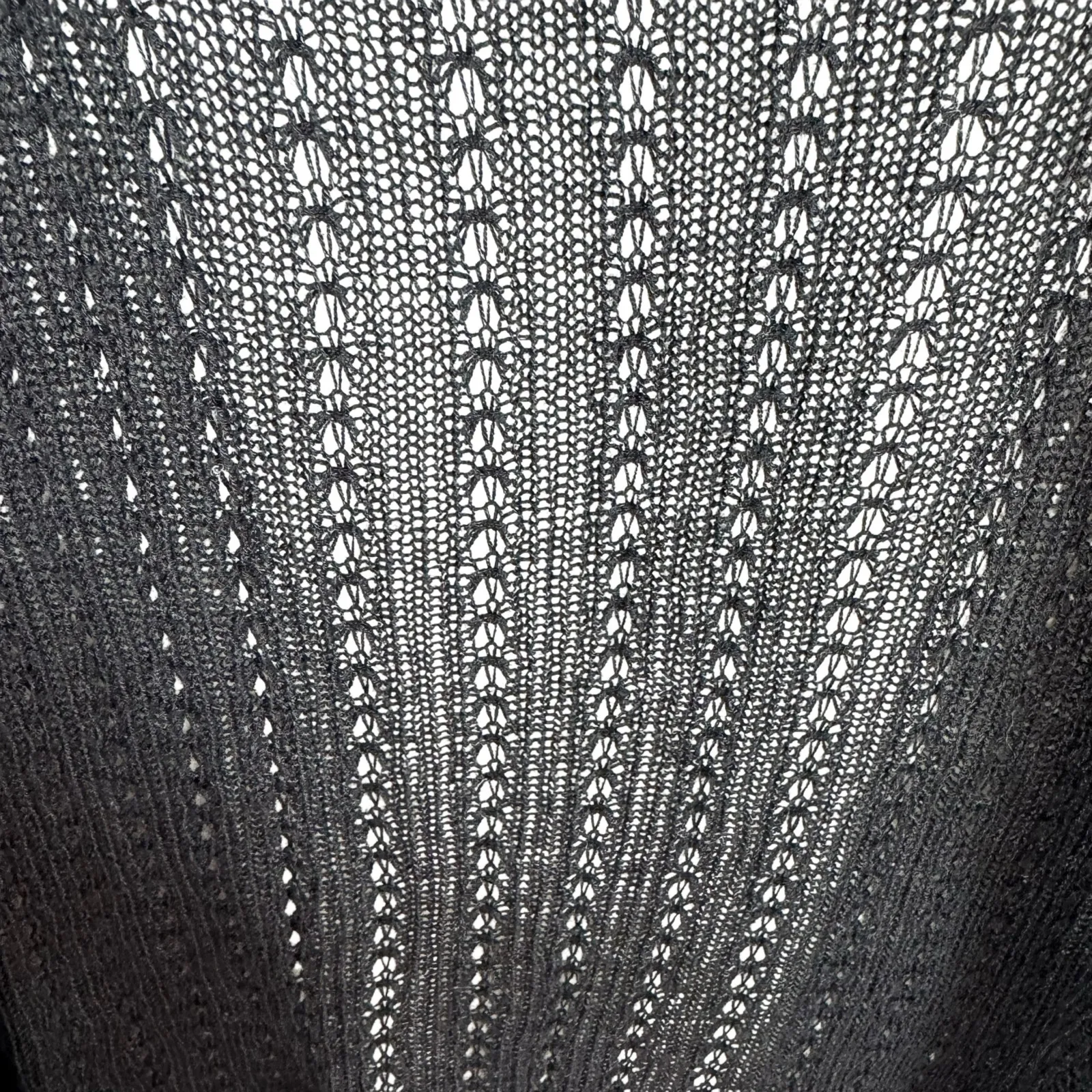 Do Everything In Love Black Open Knit Stretchy Lightweight Open Vest‎ Size OS - Image 3