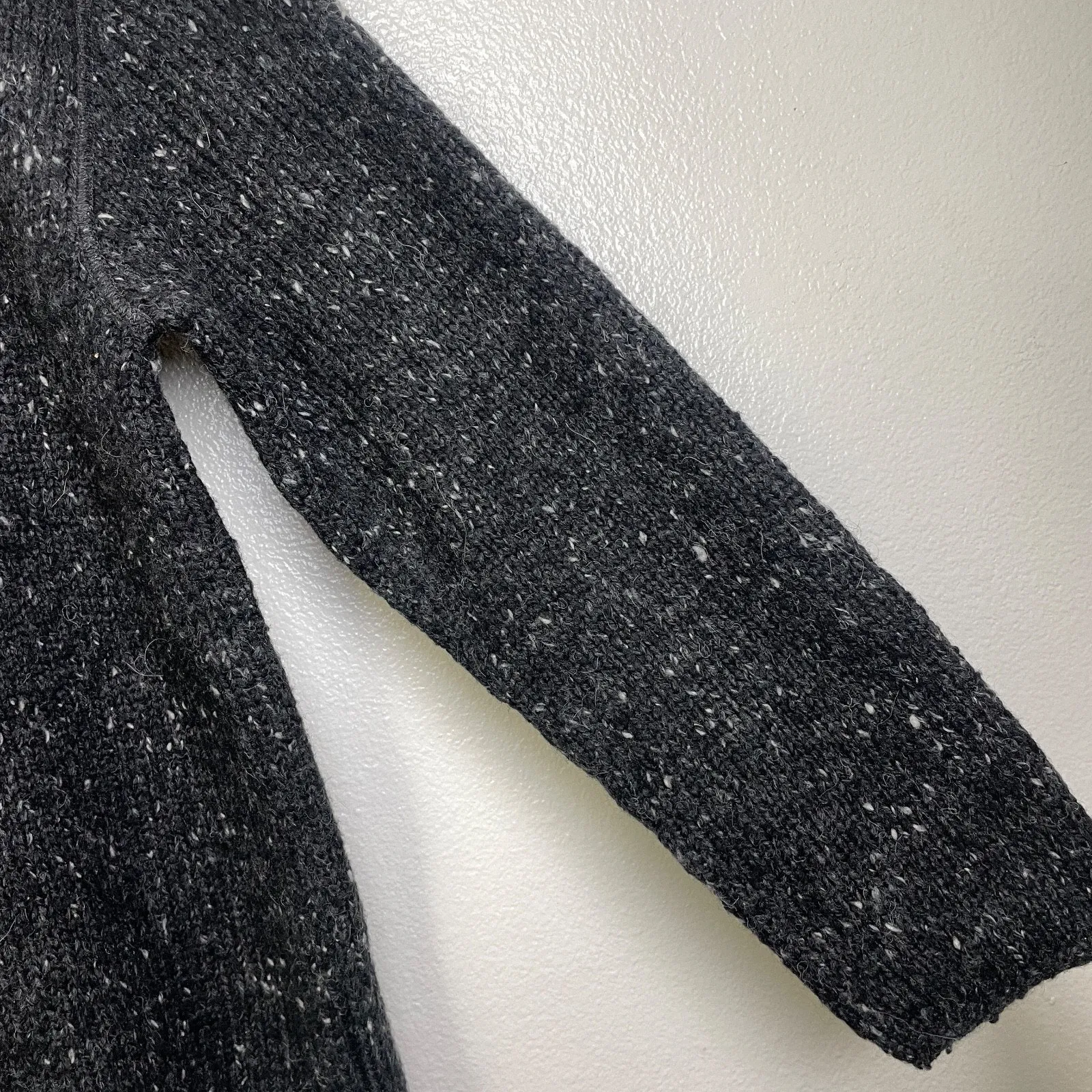 Peruvian Connection Sweater Womens Large Gray Wool Mohair Pullover Henley Button - Image 6