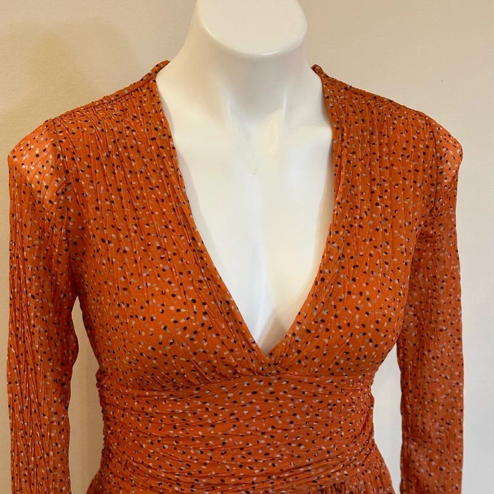 NEW French Connection Mini Dress sz M Long Sleeve V Neck Dress - Image 7