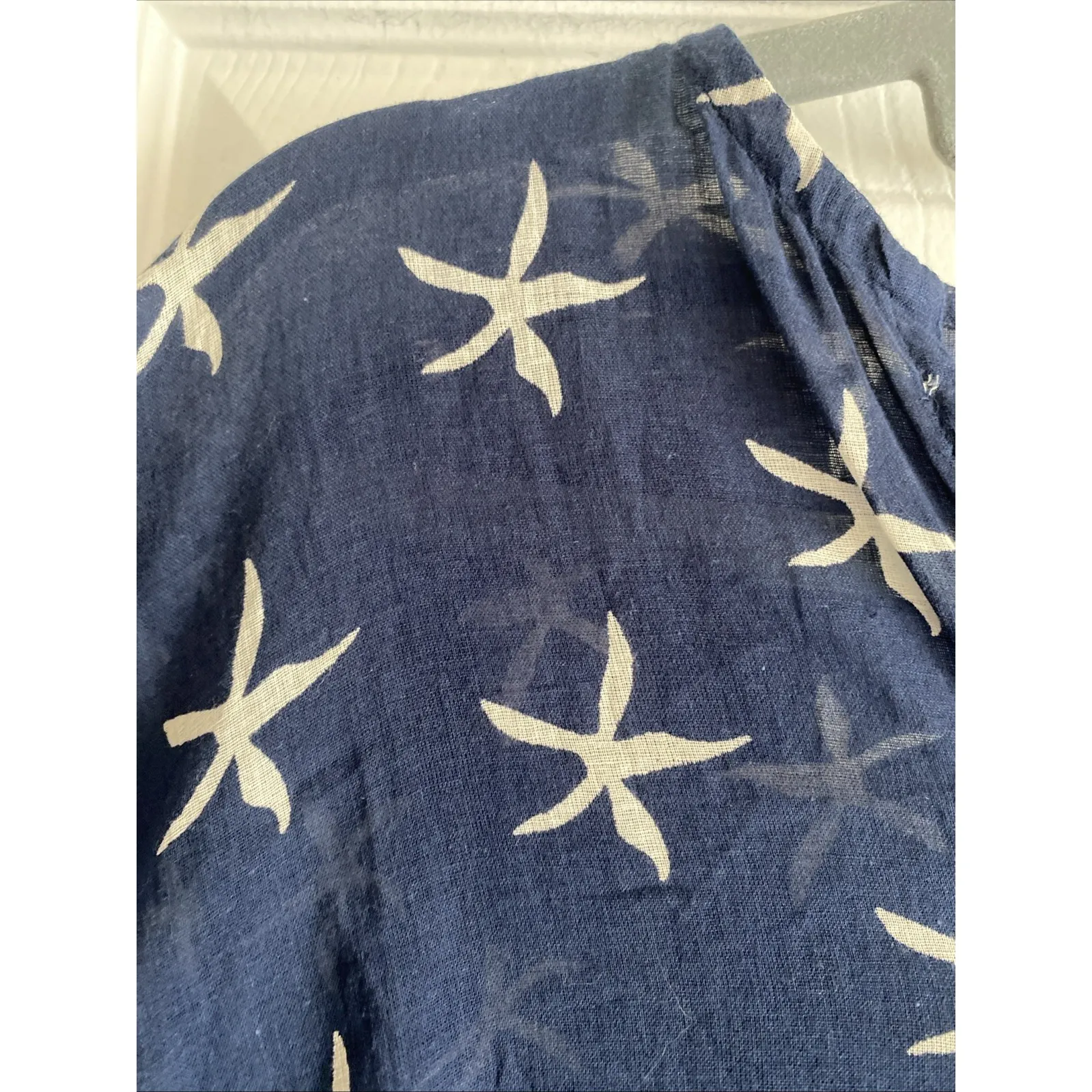 Lexi York Womens Medium Navy Dress Starfish Coastal Dress Blue - Image 3