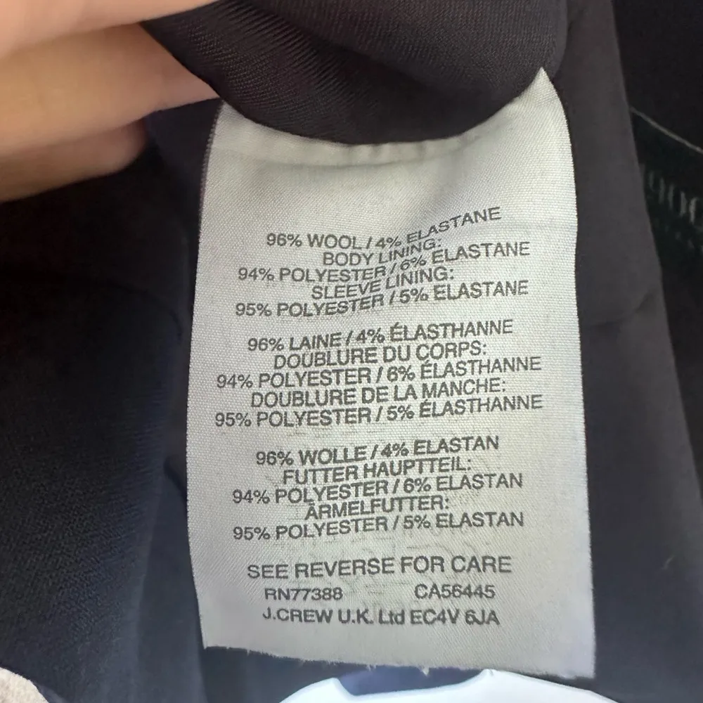 J. Crew Suiting Dress and Blazer Wool Tollegno 1900 Bi-Stretch Navy 14 - Image 7