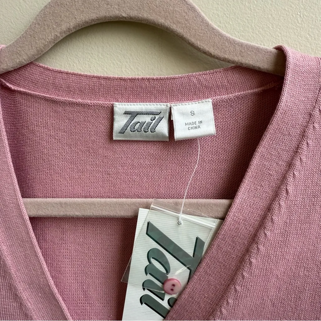 NWT pink Tail Golf tennis Cardigan cotton sweater Size Small - Image 4