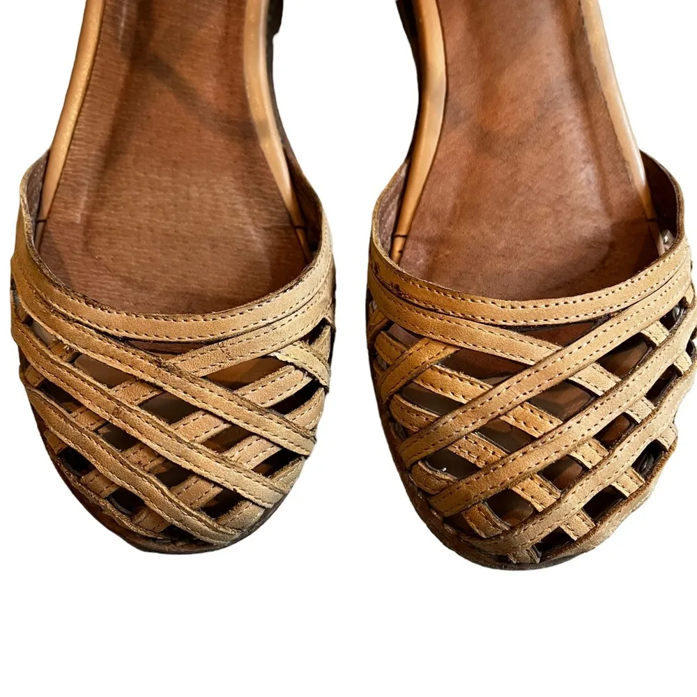 Vintage by Jeffrey Campbell Lattice Leather Wedge Sandal, Sz 8 - Image 5