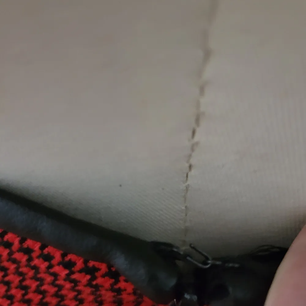 Express red and black faux leather trim houndstooth pencil skirt size 2 - Image 6