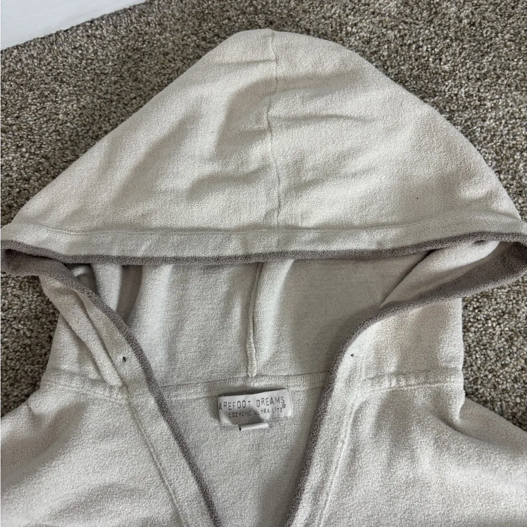 Barefoot Dreams Women’s Cozy Chic Ultra Lite Pullover Hooded Top VNeck Cream XS - Image 7