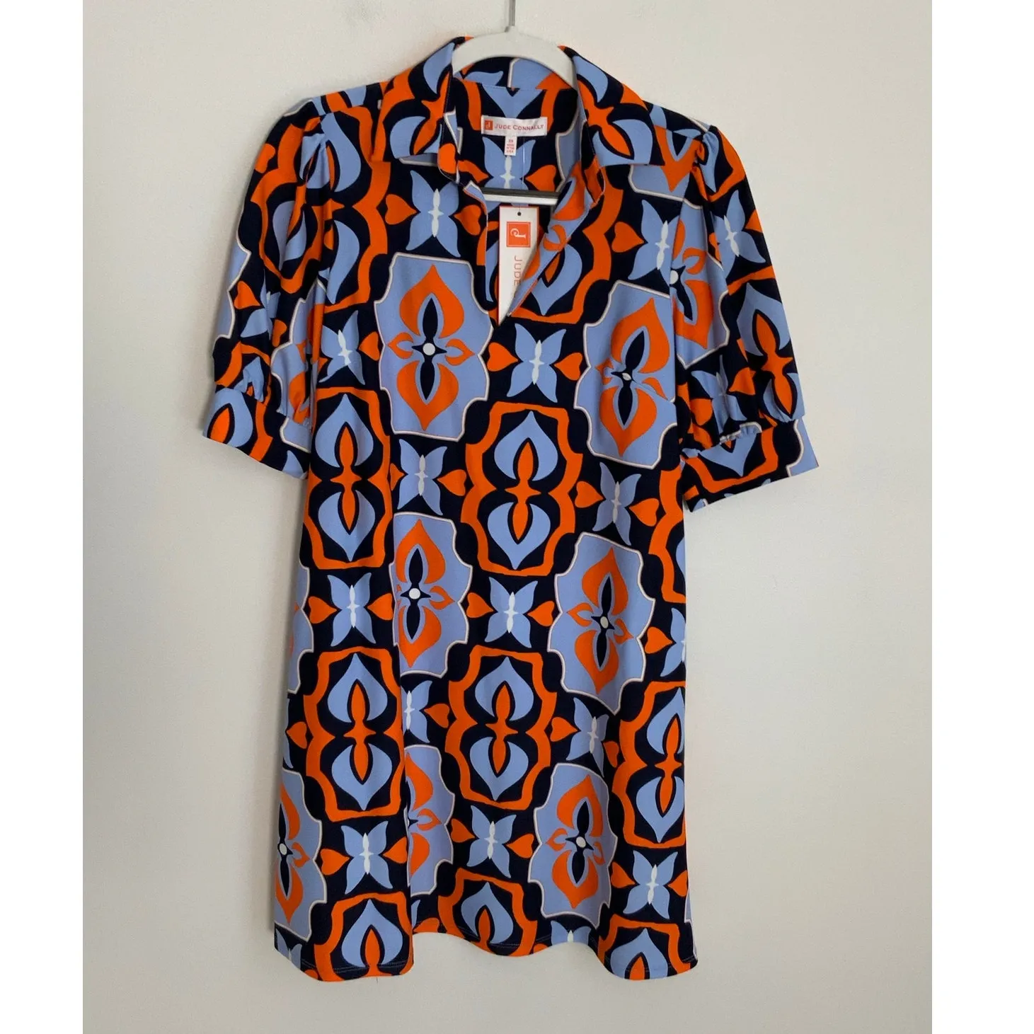 JUDE CONNALLY EMERSON DRESS LIGHTWEIGHT JUDE CLOTH‎ BUTTERFLY TILE NAVY Blue Size XS - Image 2