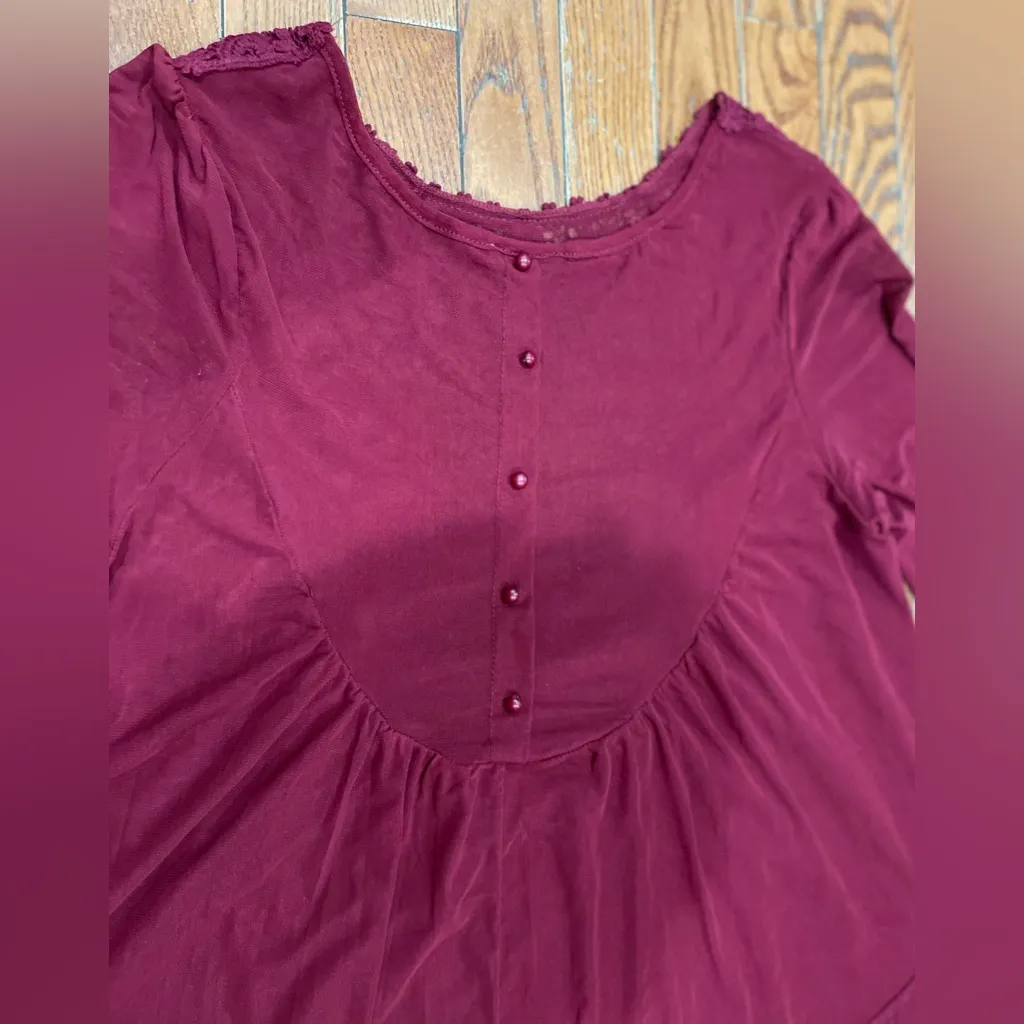 Ultra Pink Burgundy Flared Sleeve Blouse - Image 2