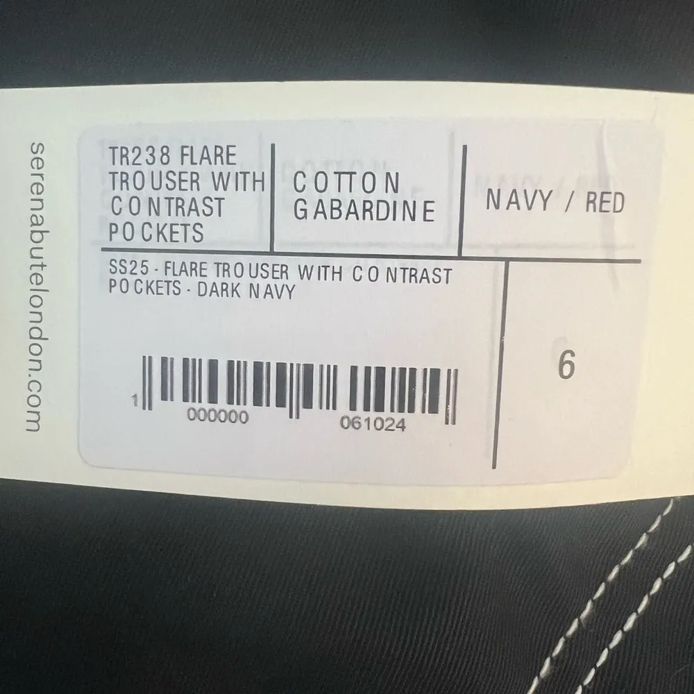 Serena Bute London Flyer trousers with contrast pockets 6 US size 2 New Pants Blue - Image 11