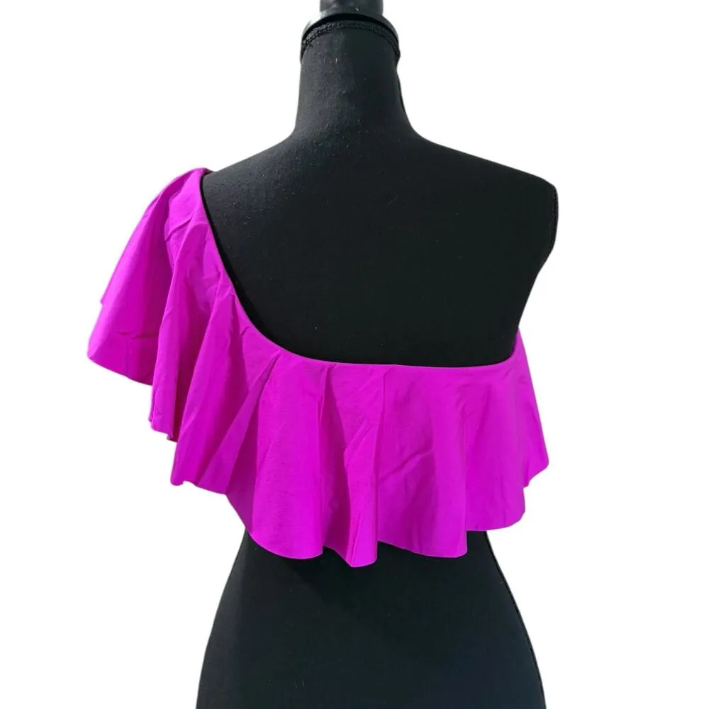 NWT! Trina Turk Monaco Ruffle One Shoulder Bikini Top in Stargazer - Size 10 - Image 8