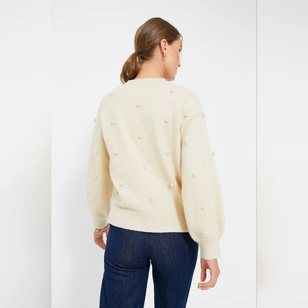 Hyacinth House Oatmeal Pom Pom Crewneck Melinda Sweater - Image 4