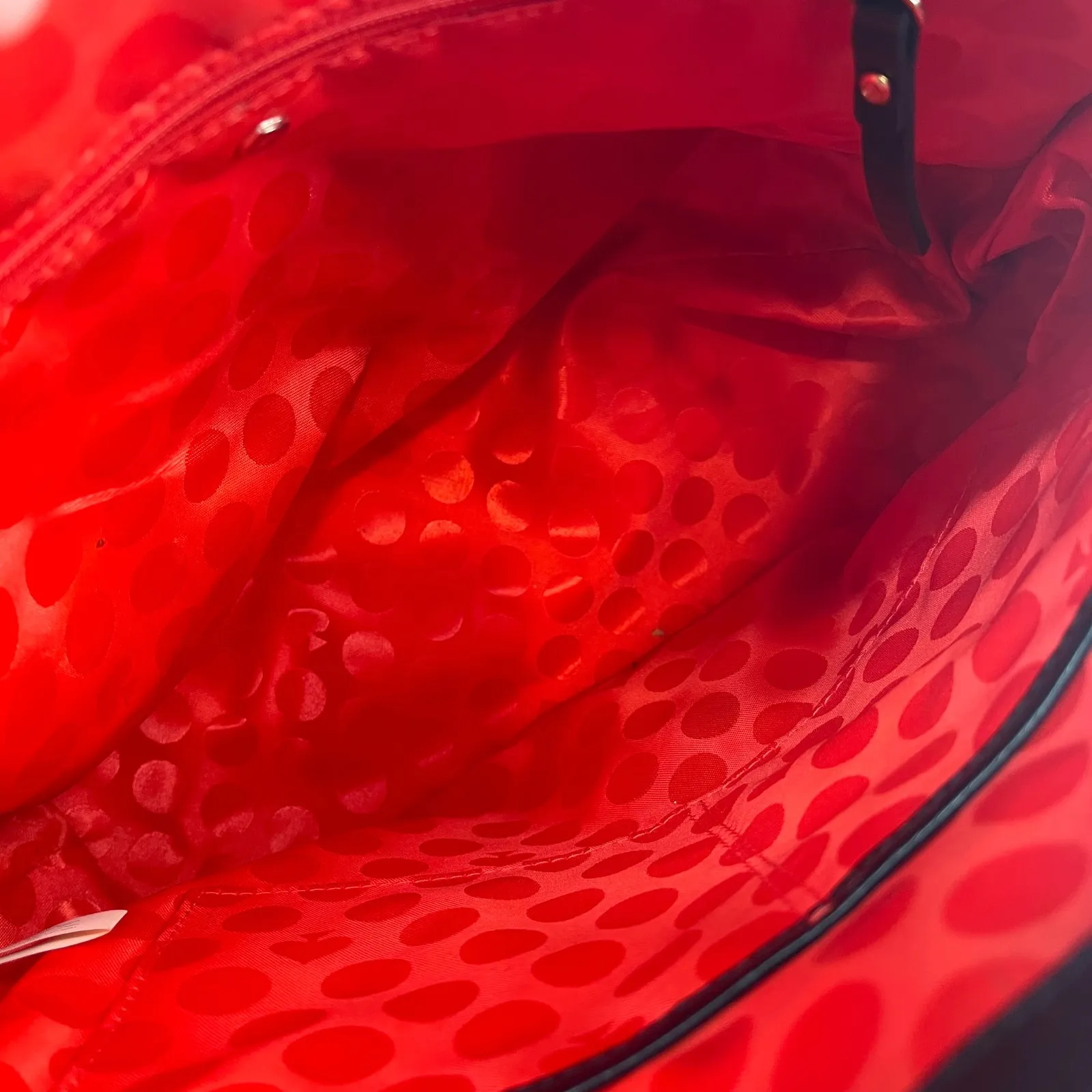 Kate Spade‎ Bow Medium Maise Kirk Park Purse Tote Black White w/ Red Interior - Image 10