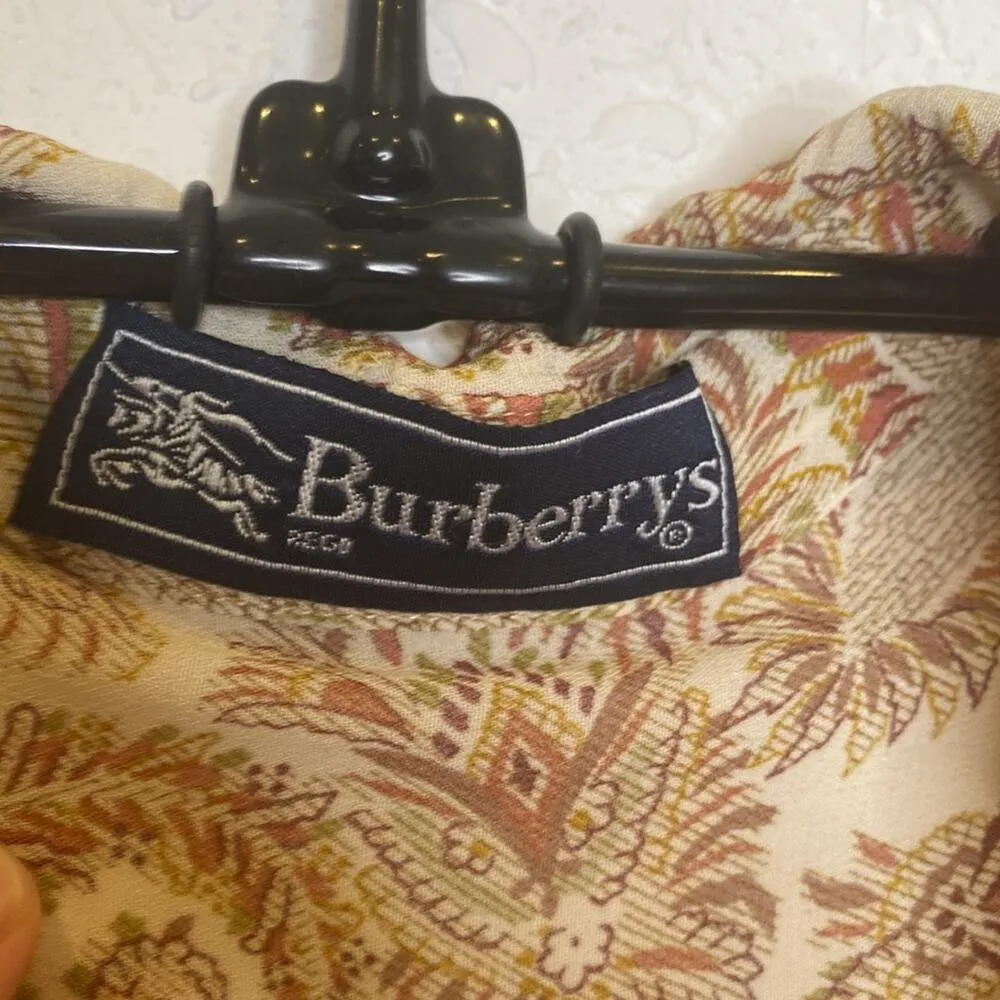 Burberrys Vintage Paisley Rayon Button Down 3/4 Sleeve Blouse EUC Sz Sm Petite - Image 5